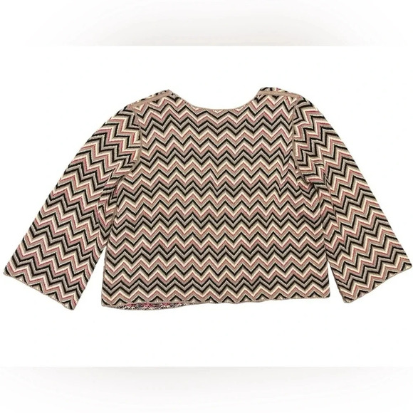 David Brooks Chevron Cardigan Knit Sweater Earthy Cottagecore Lagenlook Vintage - Picture 5 of 7